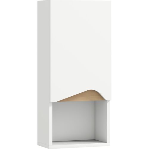 HOMCOM Wandschrank für Badezimmer, hängender Schrank mit Soft-Close-Tür, verstellbarem Einlegeboden und offenem Fach, hängender WC-Schrank, 30x17x67 cm, weiß Aosom