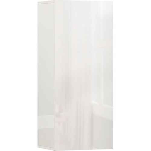 HOMCOM Hängeschrank für Bad mit griffloser Tür, 2 verstellbare Einlegeböden aus gehärtetem Glas, vielseitiger Wandschrank, 30x23.4x71.2 cm, Weiß Hochglanz Aosom