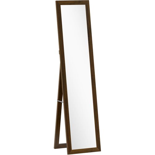HOMCOM Standspiegel 157x37 cm, Ganzkörperspiegel mit Ständer, 3 Nutzungsarten, freistehend, zur Wandmontage oder aufgestellt, für Wohnzimmer, Flur, Schlafzimmer, Nussbaum Aosom