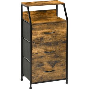 HOMCOM Kommode aus Stoff Aufbewahrungsschrank mit 3 Schubladen, Ablage Kommodenschrank mit Stahlgestell Schrank für Schlafzimmer, Wohnzimmer Rustikal-Braun Aosom HOMCOM Kommode aus Stoff Aufbewahrungsschrank mit 3 Schubladen, Ablage Kommodenschrank mit Stahlgestell Schrank für Schlafzimmer, Wohnzimmer Rustikal-Braun Aosom