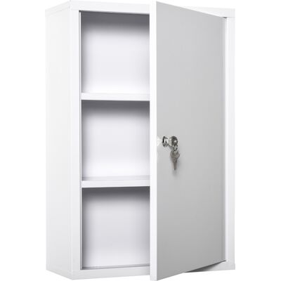 kleankin Erste-Hilfe-Schrank Medizinschrank 3 Fächer abschließbar Stahl Weiß 40x18x60cm Aosom kleankin Erste-Hilfe-Schrank Medizinschrank 3 Fächer abschließbar Stahl Weiß 40x18x60cm Aosom