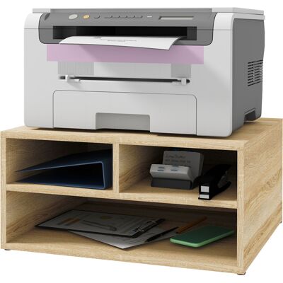 HOMCOM Büroorganisator in Holzoptik mit 3 Fächern für Drucker Zubehörständer Abmessungen 47L x 40B x 22,5H cm Aosom HOMCOM Büroorganisator in Holzoptik mit 3 Fächern für Drucker Zubehörständer Abmessungen 47L x 40B x 22,5H cm Aosom