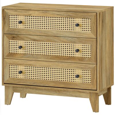 HOMCOM Helles Holz 3-Schubladen Kommode - Möbel HOMCOM Helles Holz 3-Schubladen Kommode - Möbel