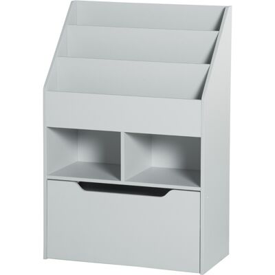 HOMCOM Bücherregal Regal Multi-Rangement 3 Regale 2 Fächer Große Schublade aus Holz Grau Aosom HOMCOM Bücherregal Regal Multi-Rangement 3 Regale 2 Fächer Große Schublade aus Holz Grau Aosom