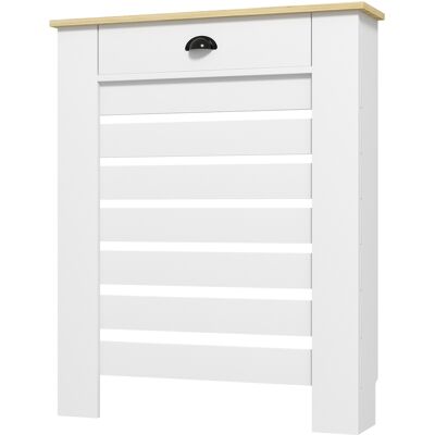 HOMCOM Heizkörperverkleidung, Heizkörperabdeckung, horizontale Lamellengitter, mit Schublade, für Wohnzimmer, Schlafzimmer, Flur, aus Holz, 78 x 19 x 95,5 cm, weiß Aosom HOMCOM Heizkörperverkleidung, Heizkörperabdeckung, horizontale Lamellengitter, mit Schublade, für Wohnzimmer, Schlafzimmer, Flur, aus Holz, 78 x 19 x 95,5 cm, weiß Aosom