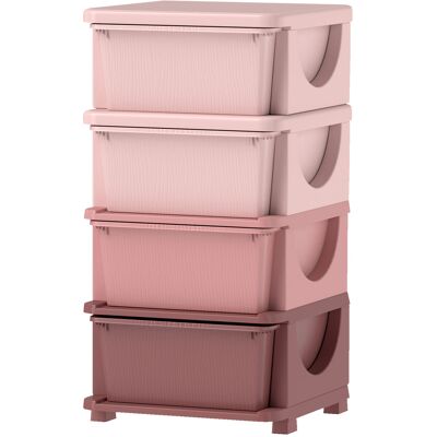 HOMCOM Rosa Kinder-Aufbewahrungsbox mit Schubladen & Regalen HOMCOM Rosa Kinder-Aufbewahrungsbox mit Schubladen & Regalen