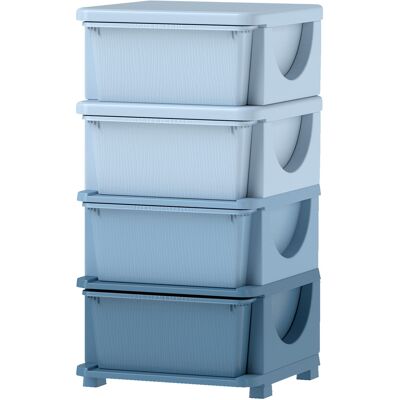 HOMCOM Blaues Kinder-Organizer mit 4 Schubladen - Sicher & Geräumig HOMCOM Blaues Kinder-Organizer mit 4 Schubladen - Sicher & Geräumig