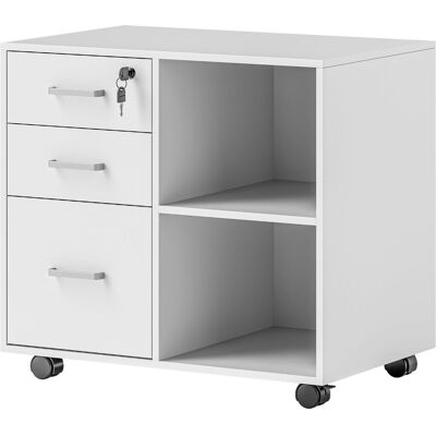 HOMCOM - 3-Drawer File Cabinet - Weiß - 60x40x56 cm - File Cabinet HOMCOM - 3-Drawer File Cabinet - Weiß - 60x40x56 cm - File Cabinet