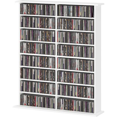 HOMCOM - CD/DVD 16-Behälter Regal - Weiß - Storage cabinet HOMCOM - CD/DVD 16-Behälter Regal - Weiß - Storage cabinet