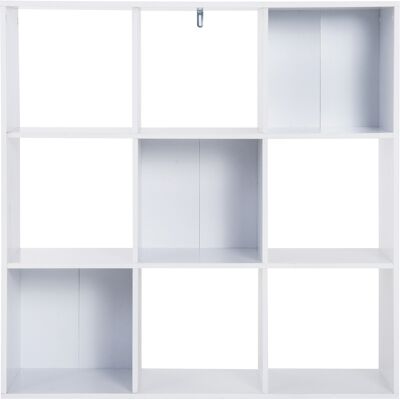 HOMCOM Weiße Bücherregal mit 9 Würfeln - Modernes Staumöbel HOMCOM Weiße Bücherregal mit 9 Würfeln - Modernes Staumöbel