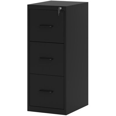 HOMCOM Aktenschrank mit 3 Schubladen und verstellbarer Stange, Stahlschrank für Dokumente, Ideal für Zuhause, Büro und Arbeitszimmer, 36,5x46,2x99 cm, Schwarz Aosom HOMCOM Aktenschrank mit 3 Schubladen und verstellbarer Stange, Stahlschrank für Dokumente, Ideal für Zuhause, Büro und Arbeitszimmer, 36,5x46,2x99 cm, Schwarz Aosom