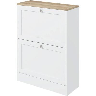 HOMCOM Schuhschrank 12 Paare, schmaler Schuhschrank, modernes Eingangsmöbel mit 2 klappbaren Schubladen und verstellbaren Regalen, für Flur und Eingang, 60 x 24 x 80 cm, weiß Aosom HOMCOM Schuhschrank 12 Paare, schmaler Schuhschrank, modernes Eingangsmöbel mit 2 klappbaren Schubladen und verstellbaren Regalen, für Flur und Eingang, 60 x 24 x 80 cm, weiß Aosom