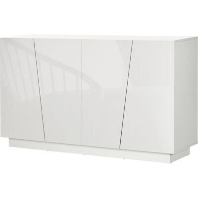 HOMCOM Aufbewahrungsregal Buffet Wohnzimmer mit Türen und verstellbarem Regal, Aufbewahrungsschrank für Wohnzimmer, Küche, Schlafzimmer, 150 x 40 x 88 cm, glänzendes Weiß Aosom HOMCOM Aufbewahrungsregal Buffet Wohnzimmer mit Türen und verstellbarem Regal, Aufbewahrungsschrank für Wohnzimmer, Küche, Schlafzimmer, 150 x 40 x 88 cm, glänzendes Weiß Aosom