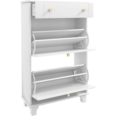 HOMCOM - Slim White - 2 Drawers - Narrow - Shoe Cabinet HOMCOM - Slim White - 2 Drawers - Narrow - Shoe Cabinet