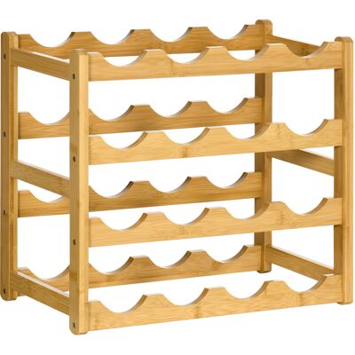 HOMCOM Weinregal Flaschenständer aus Bambus für 16 Flaschen 43x23,5x38cm, stilvolles Naturholzdesign für Küche & Wohnzimmer Aosom.de HOMCOM Weinregal Flaschenständer aus Bambus für 16 Flaschen 43x23,5x38cm, stilvolles Naturholzdesign für Küche & Wohnzimmer Aosom.de