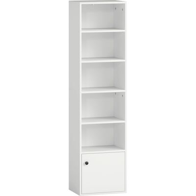 HOMCOM Bücherregal Aufbewahrungsmöbel 6 Ebenen mit 3 verstellbaren Einlegeböden und Schrank, moderner Stil, für Wohnzimmer, Büro, Esszimmer, weiß Aosom HOMCOM Bücherregal Aufbewahrungsmöbel 6 Ebenen mit 3 verstellbaren Einlegeböden und Schrank, moderner Stil, für Wohnzimmer, Büro, Esszimmer, weiß Aosom