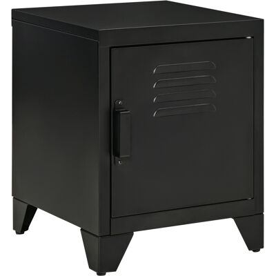 HOMCOM Nachttisch mit verstellbarem Regal - Nachttisch für Schlafzimmer, Metall, Schwarz HOMCOM Nachttisch mit verstellbarem Regal - Nachttisch für Schlafzimmer, Metall, Schwarz