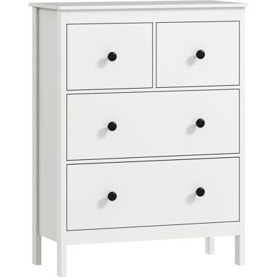 HOMCOM Kommode Sideboard mit 4 Schubladen Moderner Aufbewahrungsschrank Schubladenschrank für Wohnzimmer Schlafzimmer Flur 74 x 35 x 97 cm Weiß Aosom HOMCOM Kommode Sideboard mit 4 Schubladen Moderner Aufbewahrungsschrank Schubladenschrank für Wohnzimmer Schlafzimmer Flur 74 x 35 x 97 cm Weiß Aosom