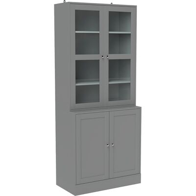 HOMCOM Vitrine/Bücherschrank, 6-stufiges Aufbewahrungsmöbel mit 4 Türen davon 2 aus Einscheiben-Sicherheitsglas, verstellbare Einlegeböden, modernes Design, für Wohnzimmer, Büro, Schlafzimmer, 76 x 40 x 178,5 cm, weiß Aosom HOMCOM Vitrine/Bücherschrank, 6-stufiges Aufbewahrungsmöbel mit 4 Türen davon 2 aus Einscheiben-Sicherheitsglas, verstellbare Einlegeböden, modernes Design, für Wohnzimmer, Büro, Schlafzimmer, 76 x 40 x 178,5 cm, weiß Aosom
