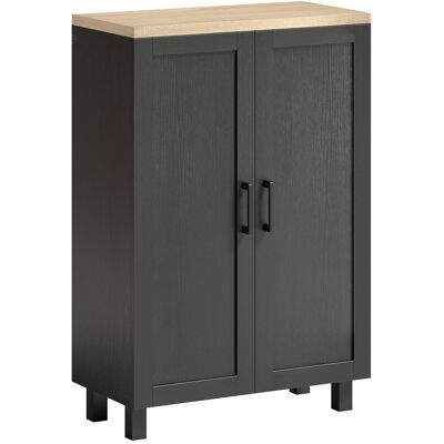 HOMCOM Sideboard mit 2 Türen, schmales Sideboard für Wohnzimmer, Küchenschrank mit verstellbarem Einlegeboden, für Küche, Flur, Schlafzimmer, 60x30x90 cm, Schwarz Aosom HOMCOM Sideboard mit 2 Türen, schmales Sideboard für Wohnzimmer, Küchenschrank mit verstellbarem Einlegeboden, für Küche, Flur, Schlafzimmer, 60x30x90 cm, Schwarz Aosom