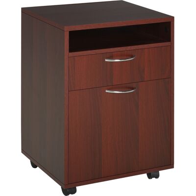 HOMCOM Schreibtisch-Container mit Rollen, Bürocontainer mit Schublade, Fach und Tür, mobiler Aktenschrank für Arbeitszimmer & Wohnzimmer, 40x35x60 cm, Dunkelbraun Aosom HOMCOM Schreibtisch-Container mit Rollen, Bürocontainer mit Schublade, Fach und Tür, mobiler Aktenschrank für Arbeitszimmer & Wohnzimmer, 40x35x60 cm, Dunkelbraun Aosom
