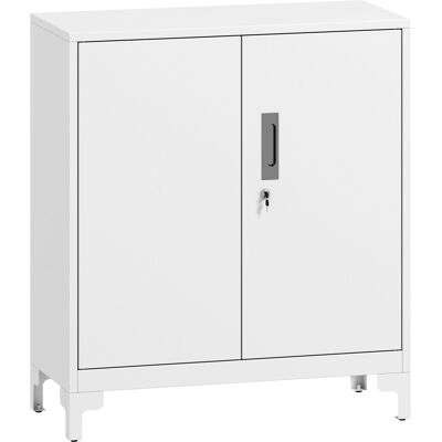 HOMCOM Metallschrank Aktenschrank Büroschrank mit 2 Türen Schloss Einlegeboden Einfache Montage Aktenschrank für Büro Arbeitszimmer Garage Wohnzimmer 80x35x91 cm Weiß Aosom HOMCOM Metallschrank Aktenschrank Büroschrank mit 2 Türen Schloss Einlegeboden Einfache Montage Aktenschrank für Büro Arbeitszimmer Garage Wohnzimmer 80x35x91 cm Weiß Aosom