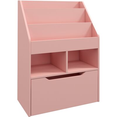 HOMCOM Kinder Bücherregal Kinderregal mit Schublade, 3 Ablagefächern und 2 offenen Fächern, Aufbewahrungsregal für Kinderzimmer, Spielzimmer, Rosa, 60 x 29,9 x 90 cm Aosom HOMCOM Kinder Bücherregal Kinderregal mit Schublade, 3 Ablagefächern und 2 offenen Fächern, Aufbewahrungsregal für Kinderzimmer, Spielzimmer, Rosa, 60 x 29,9 x 90 cm Aosom