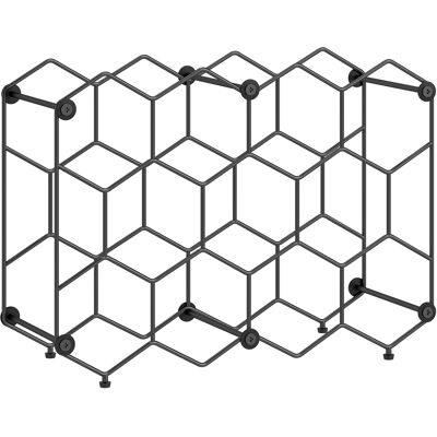 HOMCOM Weinregal für 13 Flaschen Flaschenregal Flaschenhalter mit Wabendesign Verstellbaren Füßen Kippschutz Weinflaschenhalter aus Metall für Keller, Lagerraum, 43 x 15,5 x 31 cm Schwarz Aosom HOMCOM Weinregal für 13 Flaschen Flaschenregal Flaschenhalter mit Wabendesign Verstellbaren Füßen Kippschutz Weinflaschenhalter aus Metall für Keller, Lagerraum, 43 x 15,5 x 31 cm Schwarz Aosom