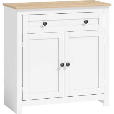 HOMCOM Sideboard Küchenschrank mit Schublade, Doppeltür, Verstellbarer Einlegeboden, Moderner Aufbewahrungsschrank für Wohnzimmer, Schlafzimmer 78,5 x 35 x 80 cm Weiß Aosom HOMCOM Sideboard Küchenschrank mit Schublade, Doppeltür, Verstellbarer Einlegeboden, Moderner Aufbewahrungsschrank für Wohnzimmer, Schlafzimmer 78,5 x 35 x 80 cm Weiß Aosom
