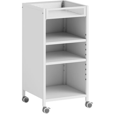 HOMCOM Bücherregal mit Rollen, Bücherwagen mit 3 Ebenen, oberem Aufbewahrungskorb, verstellbaren Regalen, Rollwagen für Zuhause, Wohnzimmer, Büro, Weiß Aosom HOMCOM Bücherregal mit Rollen, Bücherwagen mit 3 Ebenen, oberem Aufbewahrungskorb, verstellbaren Regalen, Rollwagen für Zuhause, Wohnzimmer, Büro, Weiß Aosom