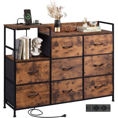WLIVE Kommode, 8 kommode mit schubladen,Stoffschubladen mit Auszügen,für Schlafzimmer, Flur,Wohnzimmer, Kinderzimmer (Braun) WLIVE Kommode, 8 kommode mit schubladen,Stoffschubladen mit Auszügen,für Schlafzimmer, Flur,Wohnzimmer, Kinderzimmer (Braun)