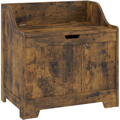 HOMCOM Truhe, Aufbewahrungsbox mit Deckel, Auflagenbox Aufbewahrungstruhe, Spielzeugtruhe, Gerätetruhe, für Wohnzimmer, Schlafzimmer, Rustikal-Braun, 56,5 x 38 x 56 cm Aosom HOMCOM Truhe, Aufbewahrungsbox mit Deckel, Auflagenbox Aufbewahrungstruhe, Spielzeugtruhe, Gerätetruhe, für Wohnzimmer, Schlafzimmer, Rustikal-Braun, 56,5 x 38 x 56 cm Aosom