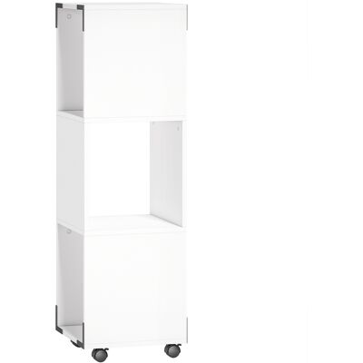 HOMCOM Rollcontainer Bürocontainer mit 3 offenen Fächern, Druckerablage auf Rollen, Aktenschrank mit 2 Bremsen für das Home Office, 33,5 x 33,5 x 111 cm, Weiß Aosom HOMCOM Rollcontainer Bürocontainer mit 3 offenen Fächern, Druckerablage auf Rollen, Aktenschrank mit 2 Bremsen für das Home Office, 33,5 x 33,5 x 111 cm, Weiß Aosom
