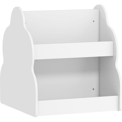 AIYAPLAY Kinderregal, Kinder-Bücherregal mit Rädern, 4 Regalen, 2-stöckiges Spielzeugregal für Kinderzimmer, Spielzimmer, Wohnzimmer, 54 x 50 x 56 cm, Weiß Aosom AIYAPLAY Kinderregal, Kinder-Bücherregal mit Rädern, 4 Regalen, 2-stöckiges Spielzeugregal für Kinderzimmer, Spielzimmer, Wohnzimmer, 54 x 50 x 56 cm, Weiß Aosom
