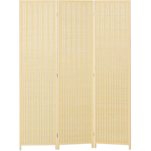 HOMCOM Innenraum Paravent aus Holz 3 Paneele 135 x 180 cm Raumteiler faltbar Trennwand für Wohnzimmer Schlafzimmer Haus, Naturholz Aosom