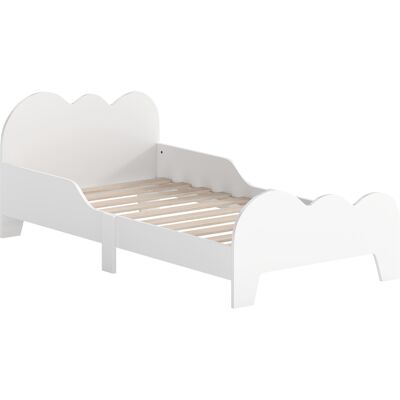 AIYAPLAY Kinderbett 140 x 70 cm Kleinkindbett mit Rausfallschutz, Lattenrost, Wolken-Design, Jugendbett Bettgestell für Mädchen und Jungen 3-8 Jahre, ohne Matratze, Weiß Aosom AIYAPLAY Kinderbett 140 x 70 cm Kleinkindbett mit Rausfallschutz, Lattenrost, Wolken-Design, Jugendbett Bettgestell für Mädchen und Jungen 3-8 Jahre, ohne Matratze, Weiß Aosom