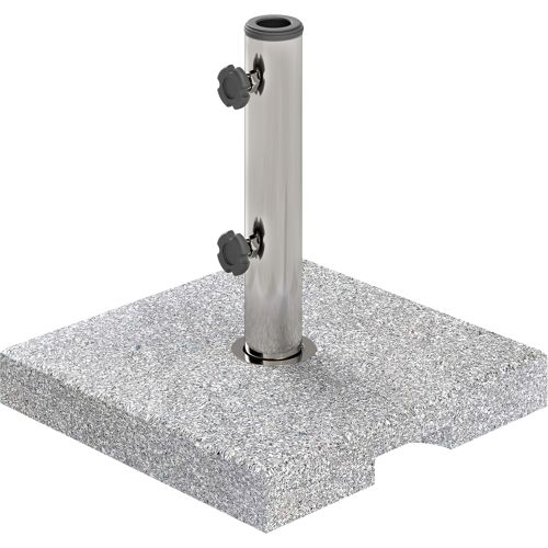 Outsunny Sonnenschirmständer aus Granit 21kg Schirmständer, Quadratisch Schirmhalter, Schirmgewicht, Ständer für Sonnenschirm 32/38/48mm Rohrdurchmesser, für Balkon, Terasse, Garten, Grau Aosom