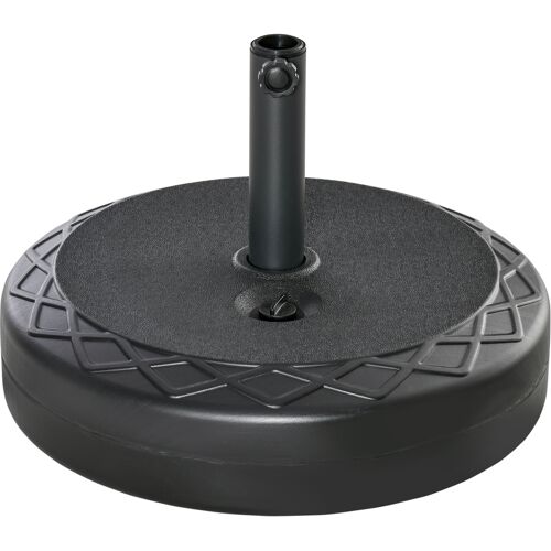 Outsunny Sonnenschirmständer für Ø38/48mm Schirmstange, bis 30kg Wasser oder 40kg Sand, HDPE, Schwarz, Ø55x38cm, stabiler Halt für Garten Aosom.de