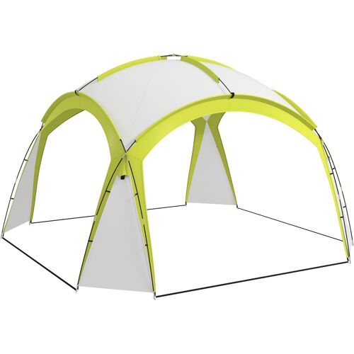 Outsunny Event Shelter 3,5 x 3,5m Pavillon mit Haken Tür Wasserabweisend winterfest Gartenpavillon Partyzelt Sonnenschutz für Camping, Garten Festivals Grün Aosom