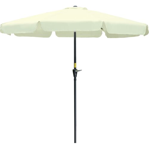 Outsunny Sonnenschirm Terrassenschirm Ø2,66 m mit UV-Schutz 50+, verstellbar, 8 Rippen, Gartenschirm in Beige für Garten & Terrasse Aosom.de