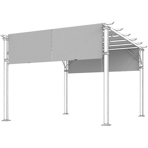 Outsunny Ersatzdach für Pergola 488 x 122 cm mit UV-Schutz, Sonnensegel für Terrassenüberdachung, Ersatz-Dachplane für 3 x 3 m Pavillon, Hellgrau Aosom