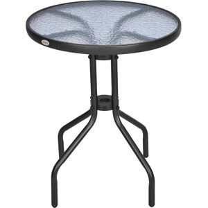 Outsunny Schwarzer runder Gartentisch - Garten & Balkon Outsunny Schwarzer runder Gartentisch - Garten & Balkon