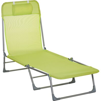 Outsunny Sonnenliege Gartenliege klappbar mit abnehmbarem Kissen verstellbare Rückenlehne in 5 Stufen Maße 182L x 56B x 28H cm grün Aosom Outsunny Sonnenliege Gartenliege klappbar mit abnehmbarem Kissen verstellbare Rückenlehne in 5 Stufen Maße 182L x 56B x 28H cm grün Aosom