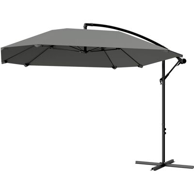 Outsunny Ampelschirm Alu Ø 260 cm Sonnenschirm, wasserdicht Kurbelschirm mit Ständer, Kurbel, Windsicherung, neigbar Marktschirm kippbar Gartenschirm Sonnenschutz für Balkon Garten Terrasse Dunkelgrau Aosom Outsunny Ampelschirm Alu Ø 260 cm Sonnenschirm, wasserdicht Kurbelschirm mit Ständer, Kurbel, Windsicherung, neigbar Marktschirm kippbar Gartenschirm Sonnenschutz für Balkon Garten Terrasse Dunkelgrau Aosom