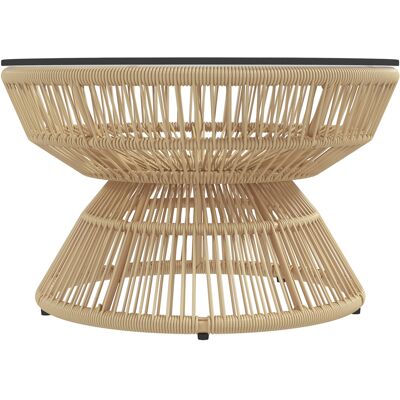 Outsunny Gartentisch - Rattan-Optik, Glasplatte Outsunny Gartentisch - Rattan-Optik, Glasplatte