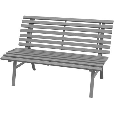 Outsunny Gartenbank 2 Sitzer Parkbank mit Rückenlehne aus Aluminium 123x67x79cm grau für Garten Terrasse Balkon Aosom.de Outsunny Gartenbank 2 Sitzer Parkbank mit Rückenlehne aus Aluminium 123x67x79cm grau für Garten Terrasse Balkon Aosom.de