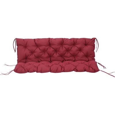 Outsunny 3 Sitzer Bankauflage 150 x 98 x 8 cm, Bankkissen mit Bändern, Sitzkissen, Outdoor/Indoor Stuhlkissen, Sitzauflage, Sitzpolster für Gartenmöbel, Fensterbank Sitzbank, Hollywoodschaukel, Rot Aosom Outsunny 3 Sitzer Bankauflage 150 x 98 x 8 cm, Bankkissen mit Bändern, Sitzkissen, Outdoor/Indoor Stuhlkissen, Sitzauflage, Sitzpolster für Gartenmöbel, Fensterbank Sitzbank, Hollywoodschaukel, Rot Aosom