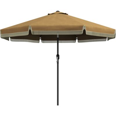 Outsunny Sonnenschirm Ø265 cm Terrassenschirm mit Fransen, neigbarer Strandschirm mit 8 Rippen, ideal für Garten & Balkon in Khaki Aosom.de Outsunny Sonnenschirm Ø265 cm Terrassenschirm mit Fransen, neigbarer Strandschirm mit 8 Rippen, ideal für Garten & Balkon in Khaki Aosom.de