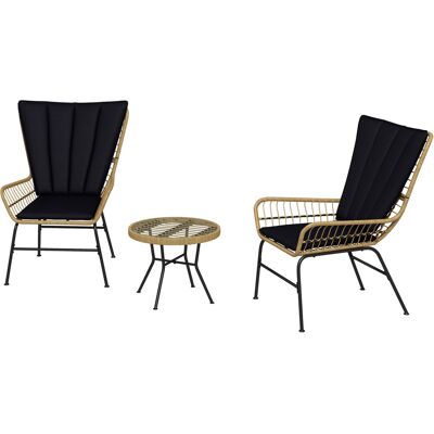 Outsunny 3-teilige Rattan-Sitzgruppe Gartengarnitur Gartenmöbel-Set mit 2 Stühlen & Beistelltisch Hartglasplatte und Kissen Aosom.de Outsunny 3-teilige Rattan-Sitzgruppe Gartengarnitur Gartenmöbel-Set mit 2 Stühlen & Beistelltisch Hartglasplatte und Kissen Aosom.de
