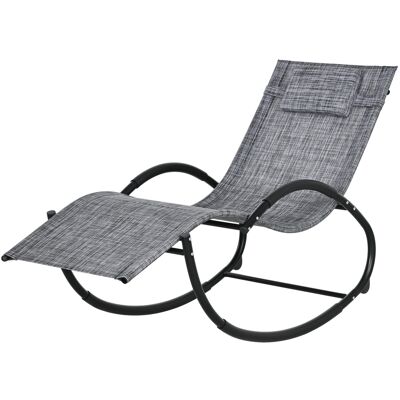 Outsunny Schaukelliege Schaukelstuhl mit Kopfkissen Gartenliege Schwungliege Textilene Grau 155 x 61 x 88 cm für entspannte Stunden im Freien Aosom.de Outsunny Schaukelliege Schaukelstuhl mit Kopfkissen Gartenliege Schwungliege Textilene Grau 155 x 61 x 88 cm für entspannte Stunden im Freien Aosom.de